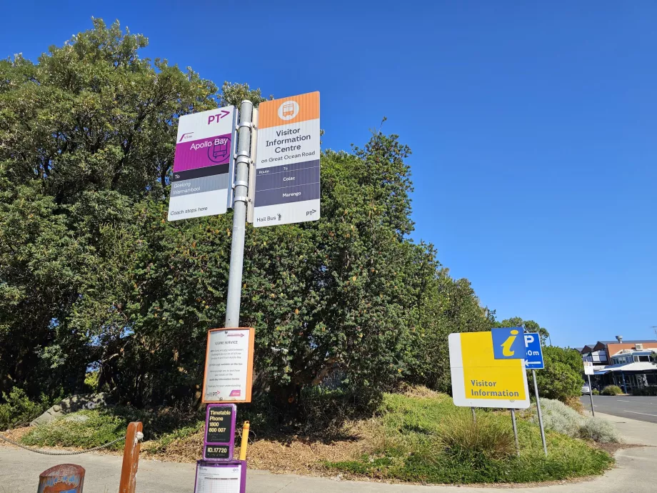 Busshållplats i Apollo Bay