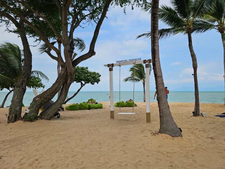 Gunga på hotellets strand