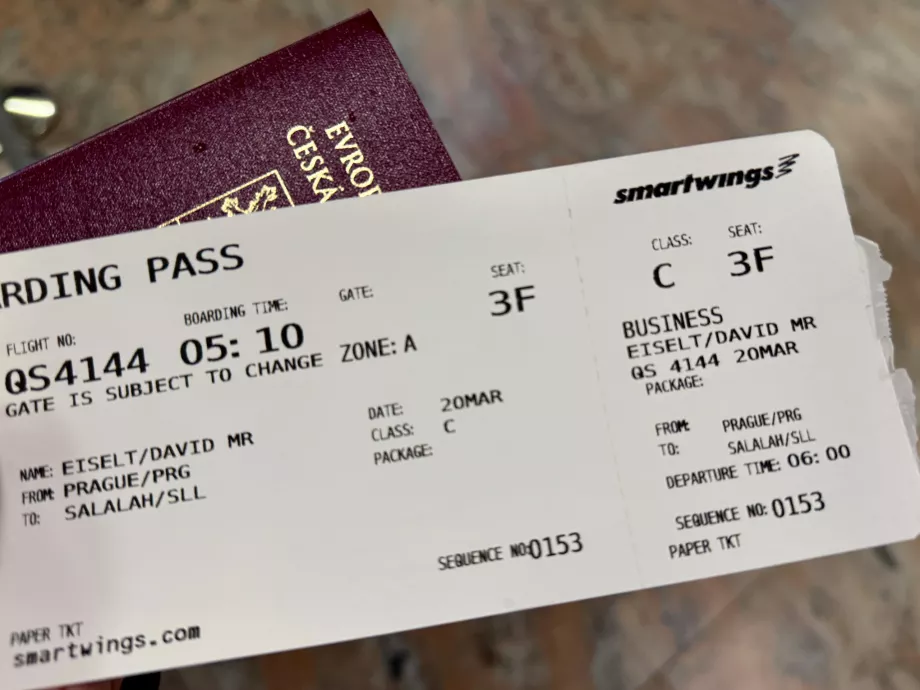 Biljett i business class Smartwings