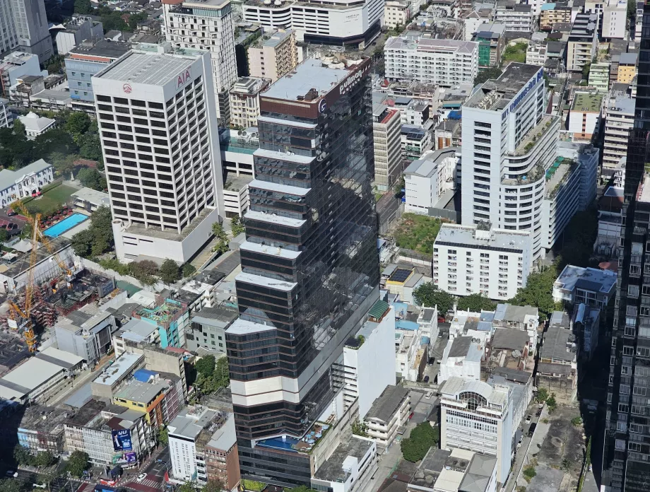 Utsikt över hotellet från utsiktspunkten King Power Mahanakhon