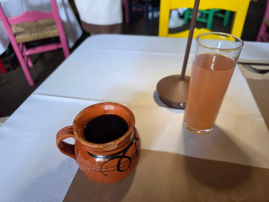 Cafe do Olla och dagens juice