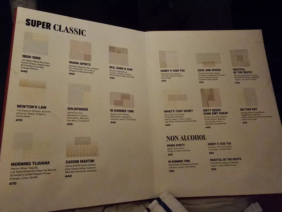 Dry Wave Cocktail Studio - meny