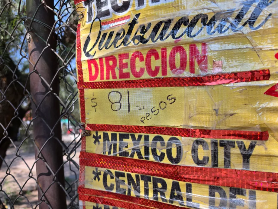 Pris på bussar till Mexico City centrum