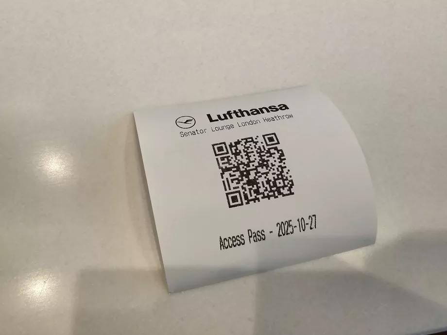 Streckkod för att komma in i Senator Lounge