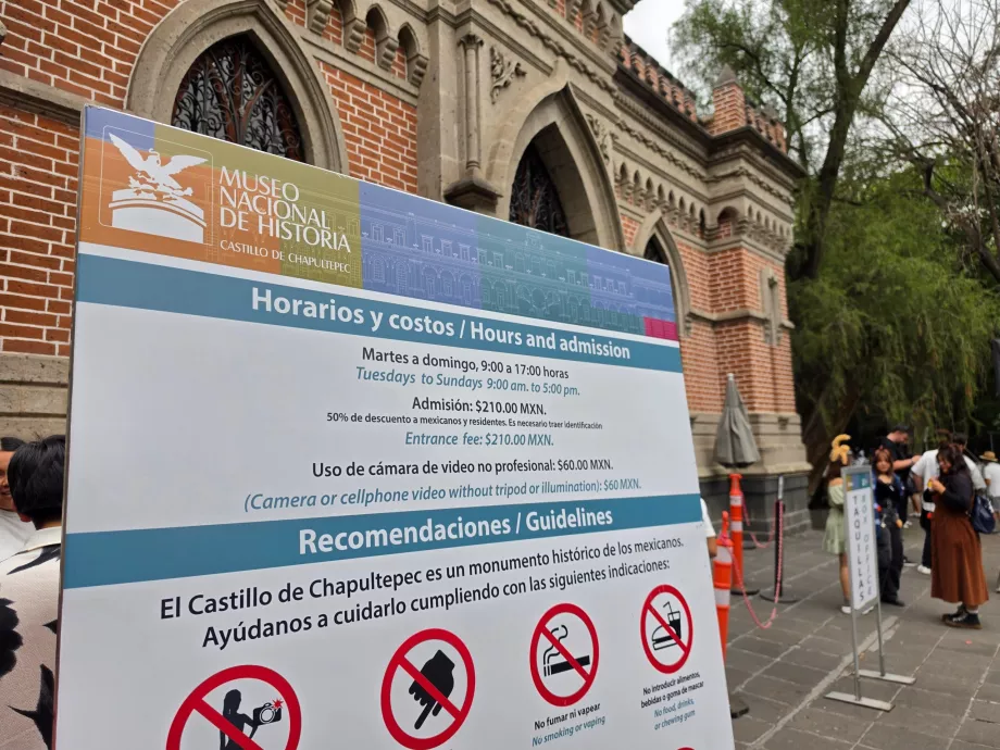 Chapultepec Castle, öppettider och prislista