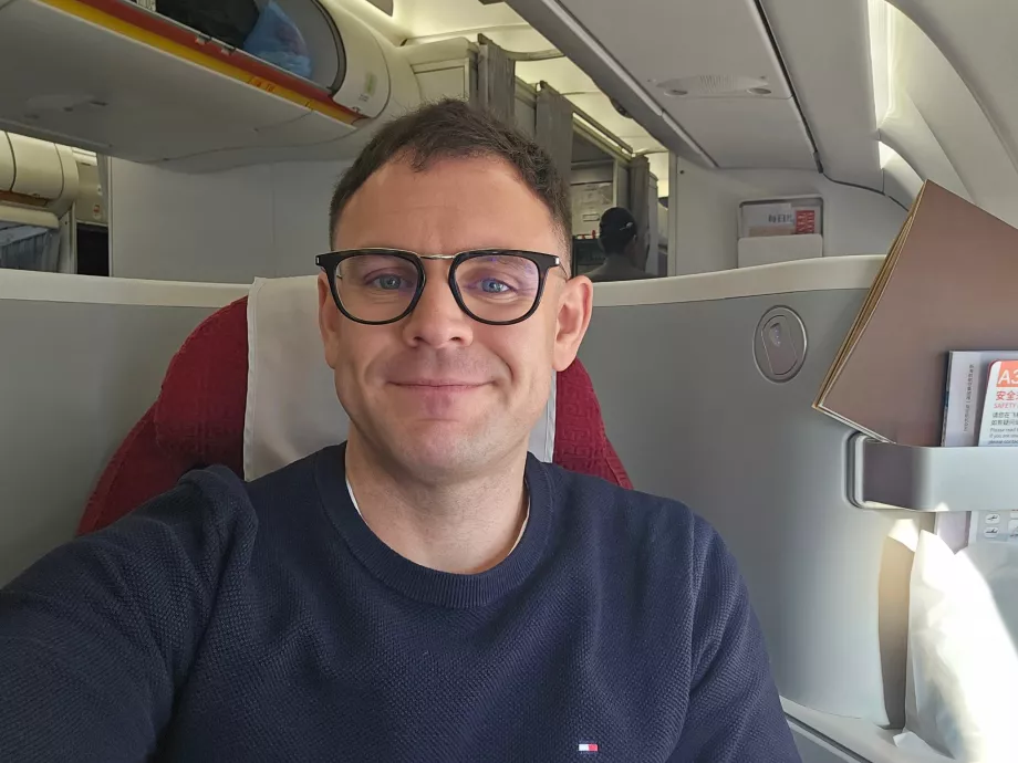 Jag i business class på Hainan Airlines
