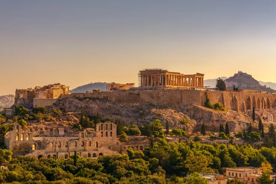 Utsikt över Akropolis