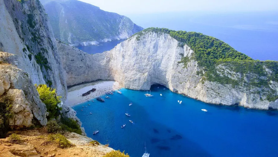 Utsikt över Navagio-stranden