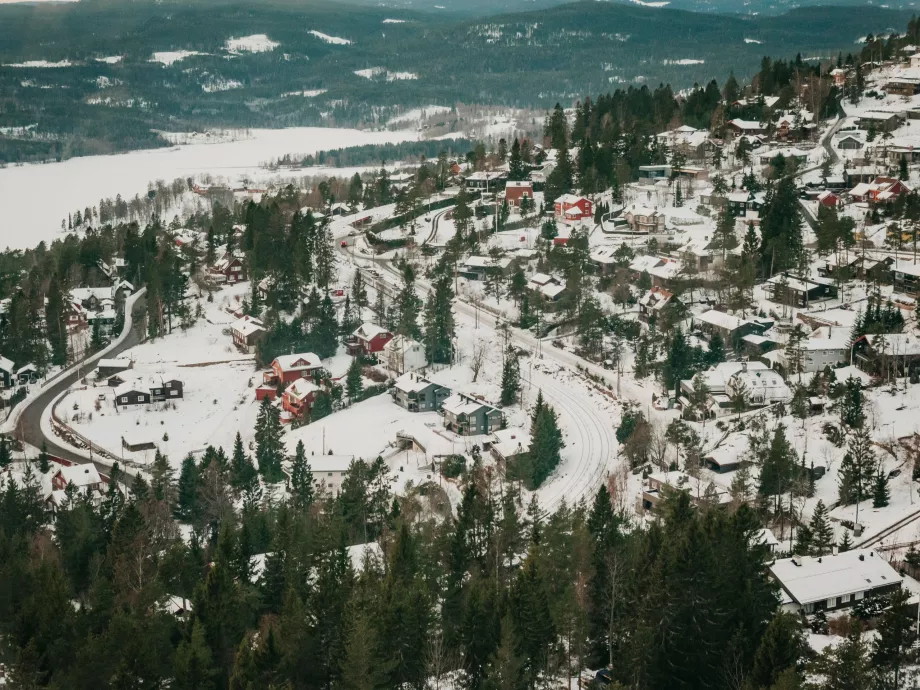 Nordiskt landskap i utkanten av Oslo