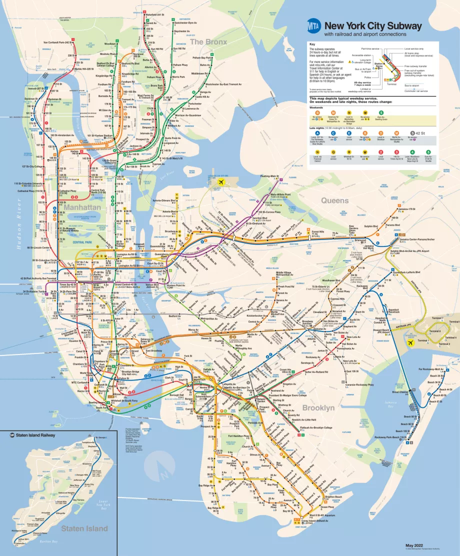 Tunnelbanekarta över New York