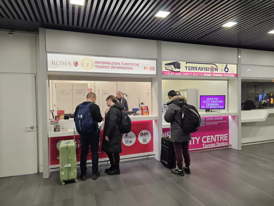 Står för försäljning av bussbiljetter