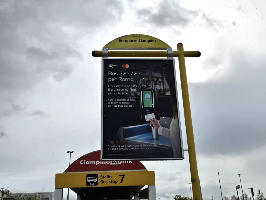 Information om att betala med kort på ATAC:s stadsbuss