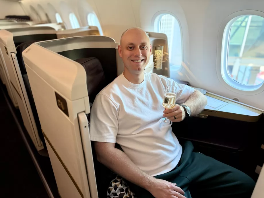 Champagne före start