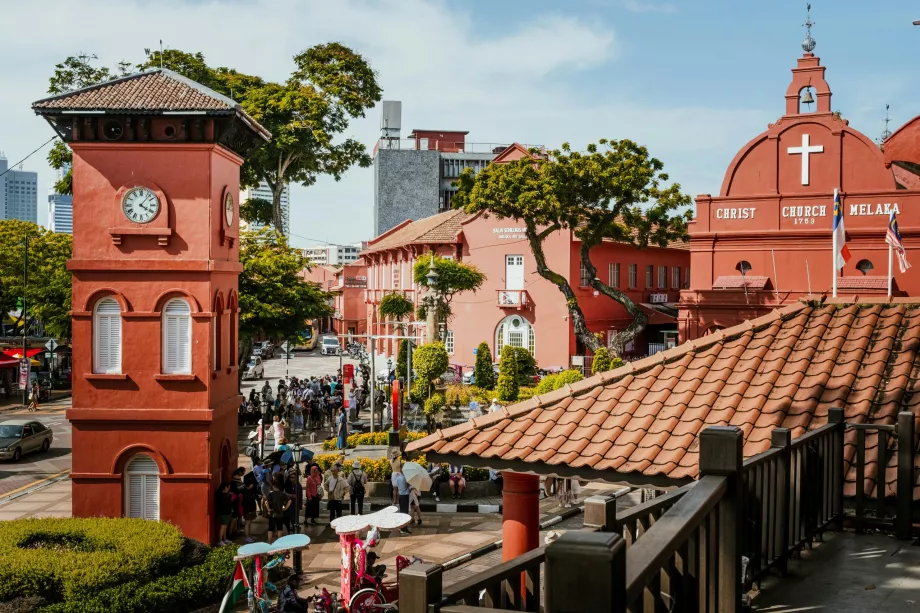 Klocktorn i centrum av Malacca