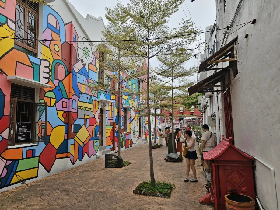 Muralmålningar nära Malacca River Walk