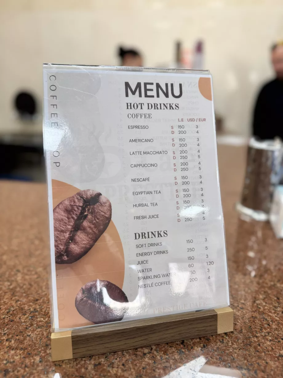 Priser på kaffe och dryck