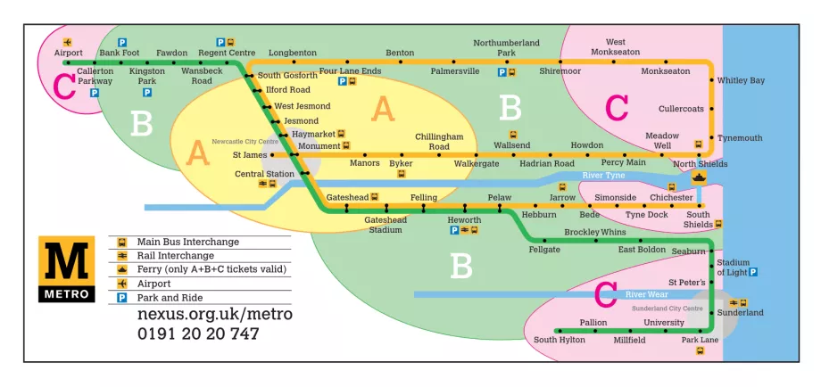 Karta över tunnelbanezoner