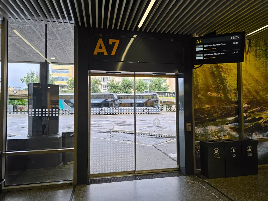 A7 busshållplats vid Oslo Central Bus Station