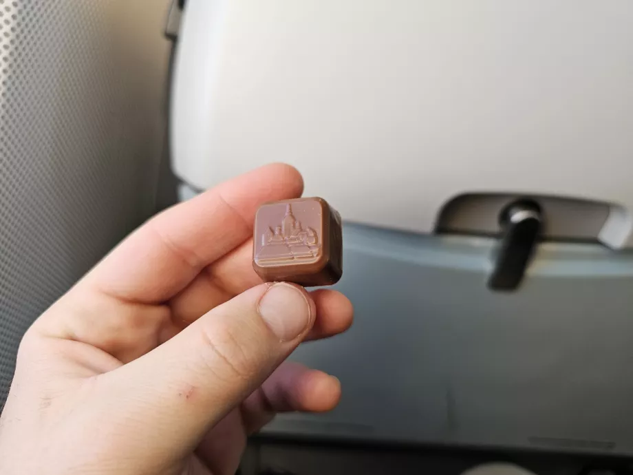 Chokladpralin före landning