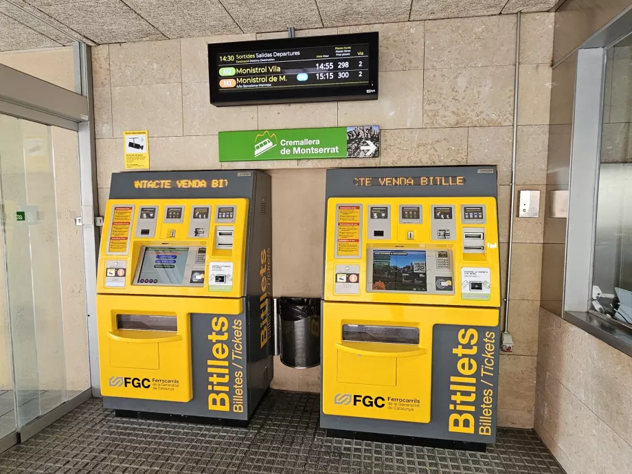 Biljettautomat i den övre stationen på koggbanan