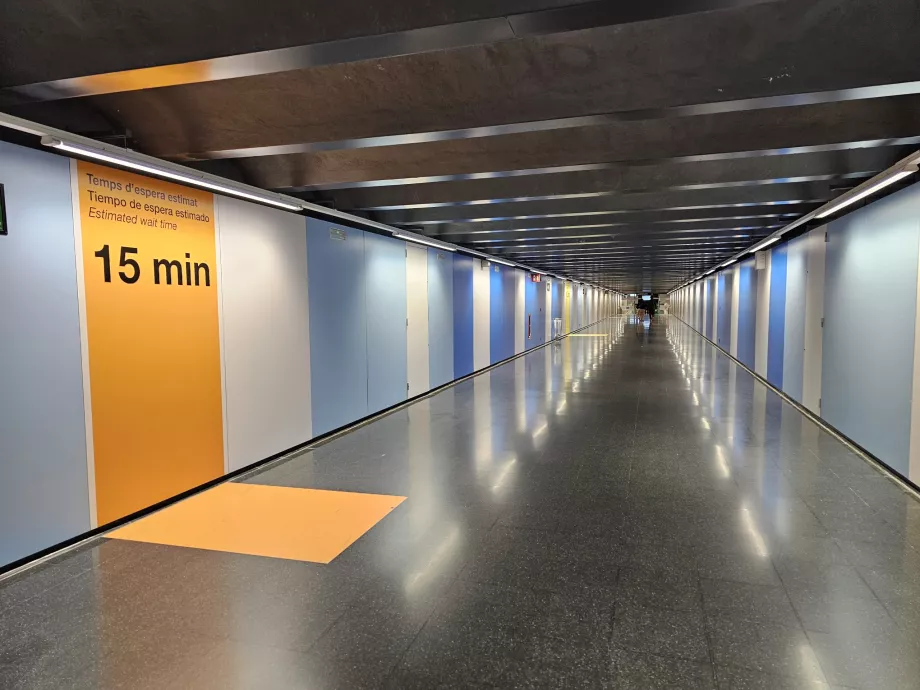 Väntetid i kön till Montjuic Funicular