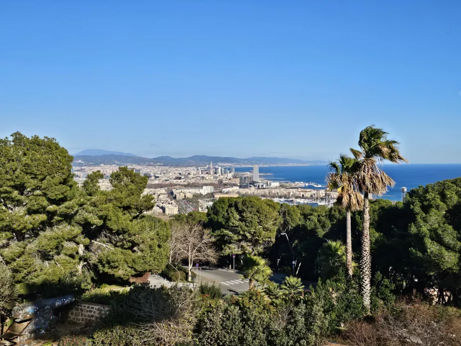 Utsikt över Barcelona från Castell de Montjuic