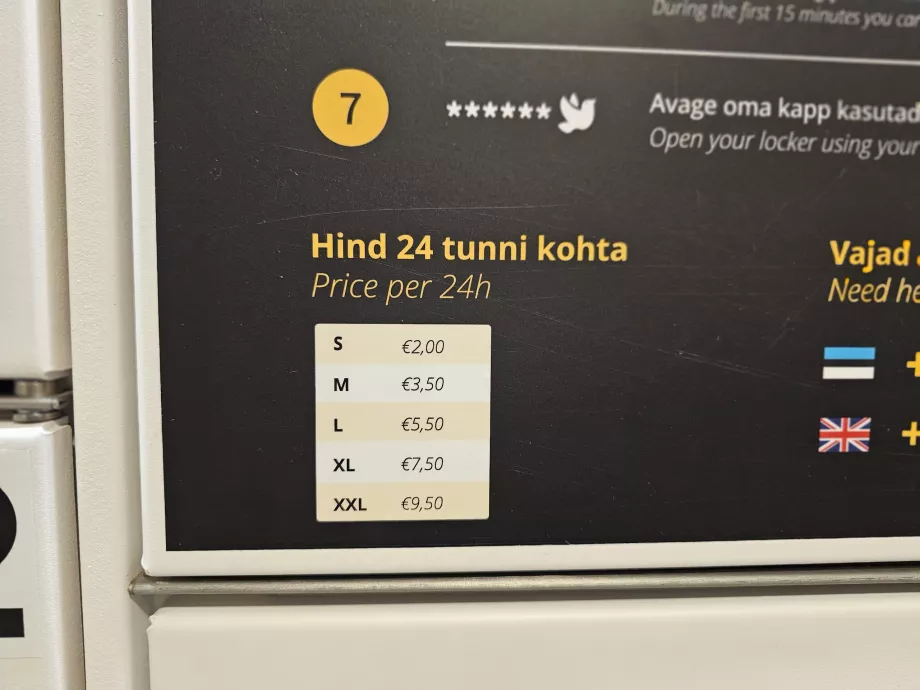 Priser för bagageförvaring