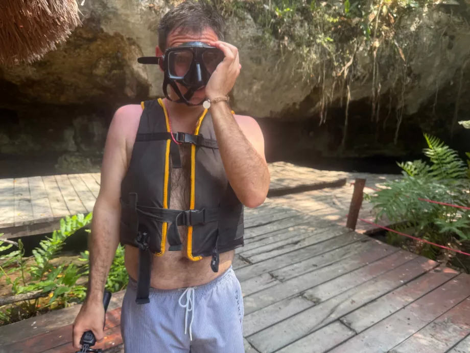 Jag innan jag gick in i Gran Cenote