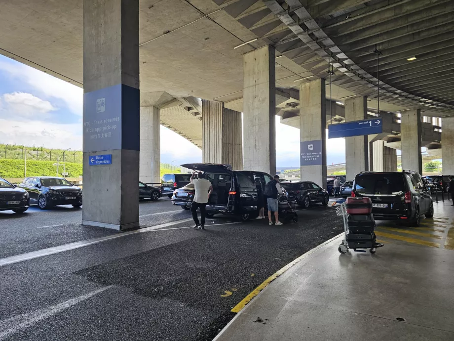 Taxistation via mobilapp, avgångsplan