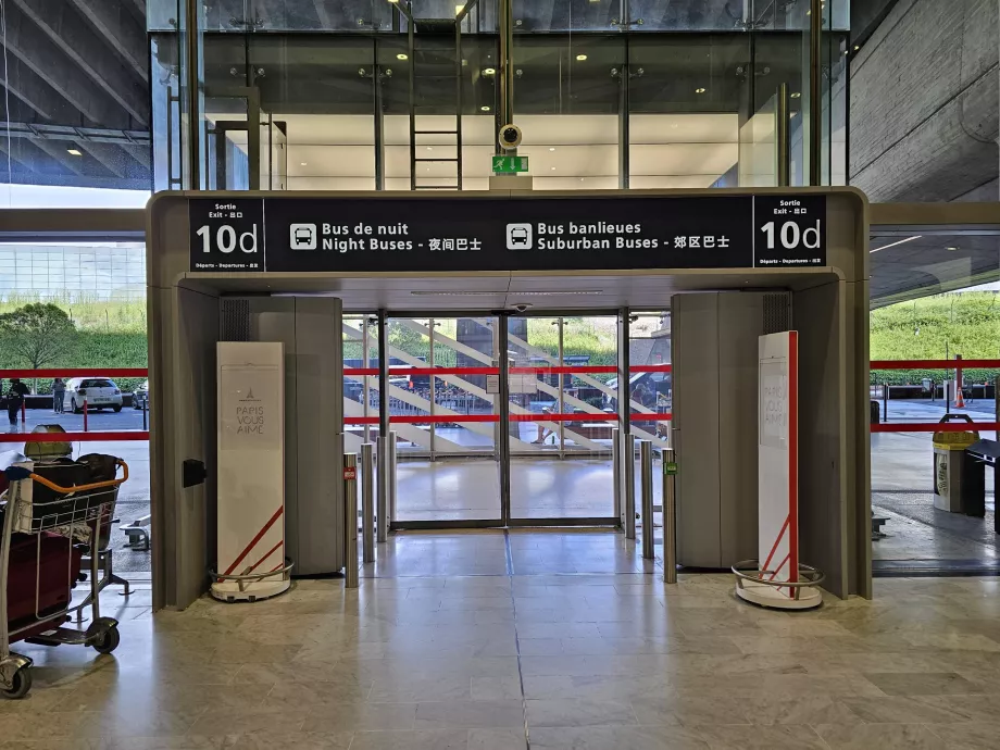 Utgång till buss nummer 350, avgångsplan, Terminal 1