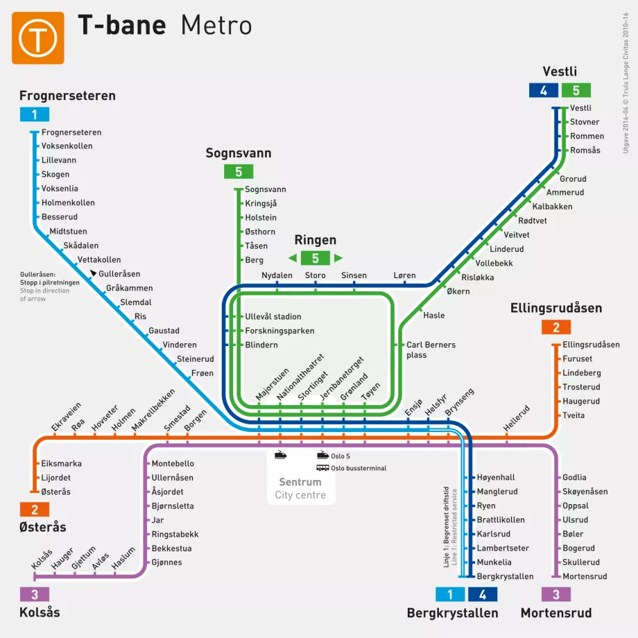 Oslo tunnelbanekarta