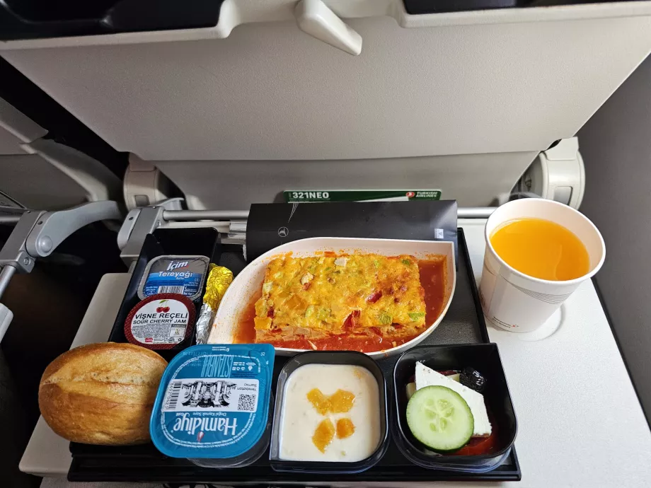 Frukost på en europeisk flygning