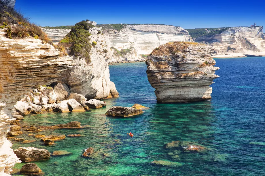 Naturliga klippor i Bonifacio