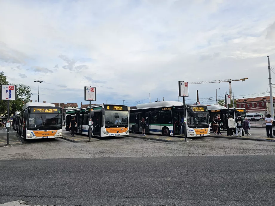 Busshållplatser i Piazzale Roma
