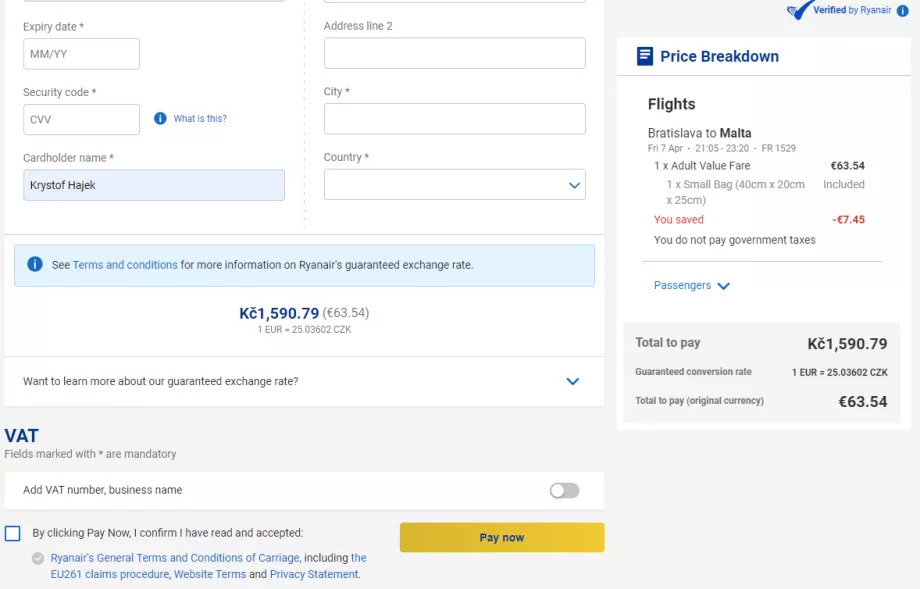 Information om den garanterade växelkursen