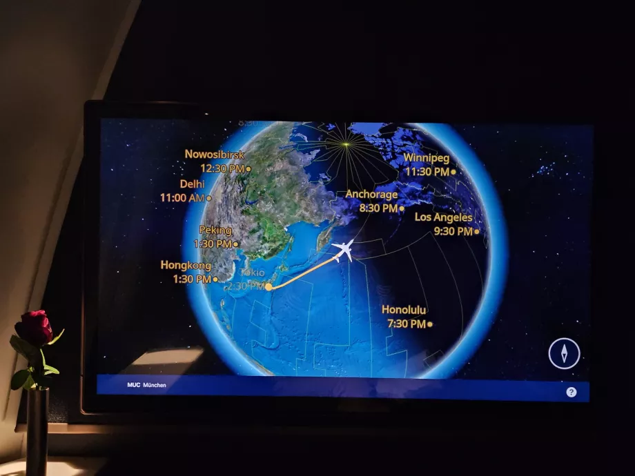 Karta över flygningen över Nordpolen