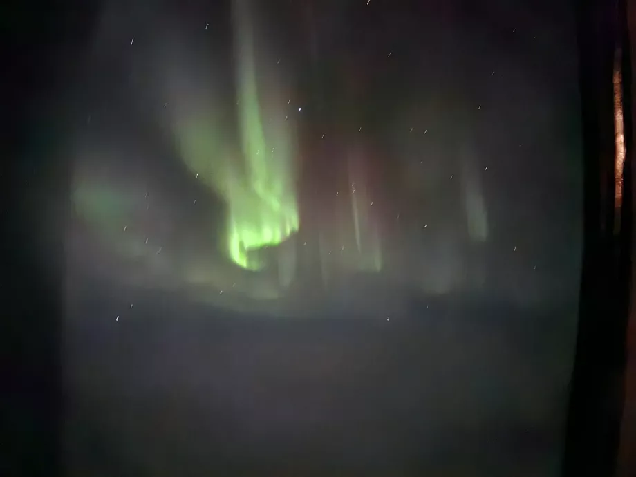 Aurora borealis under flygning