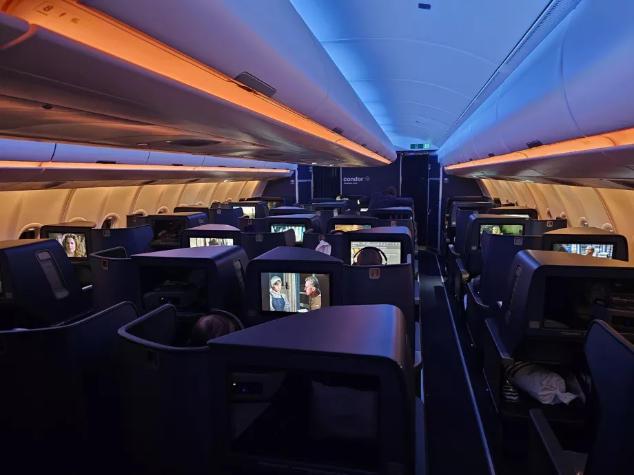 Allmän vy över business class-kabinen