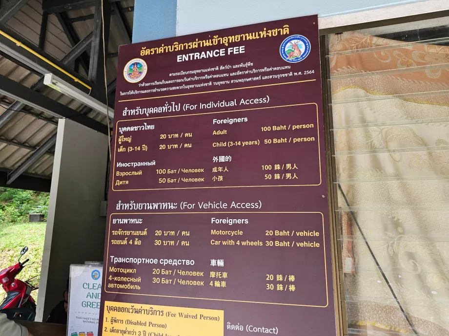 Entré- och parkeringsavgifter för nationalparker