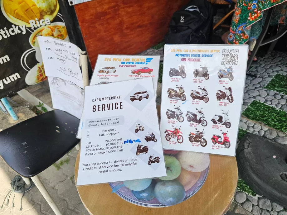 Prislista för skoteruthyrning