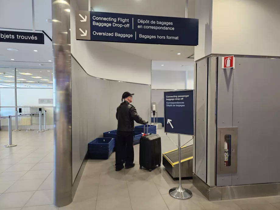 Överföra bagage omkontrollera partition
