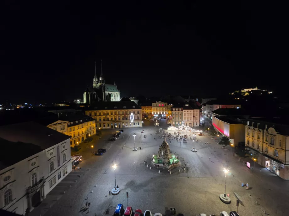 En nattvy från tornet vid Zelný trh