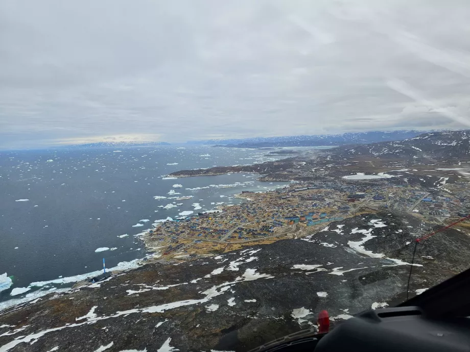 Ilulissat från helikopter