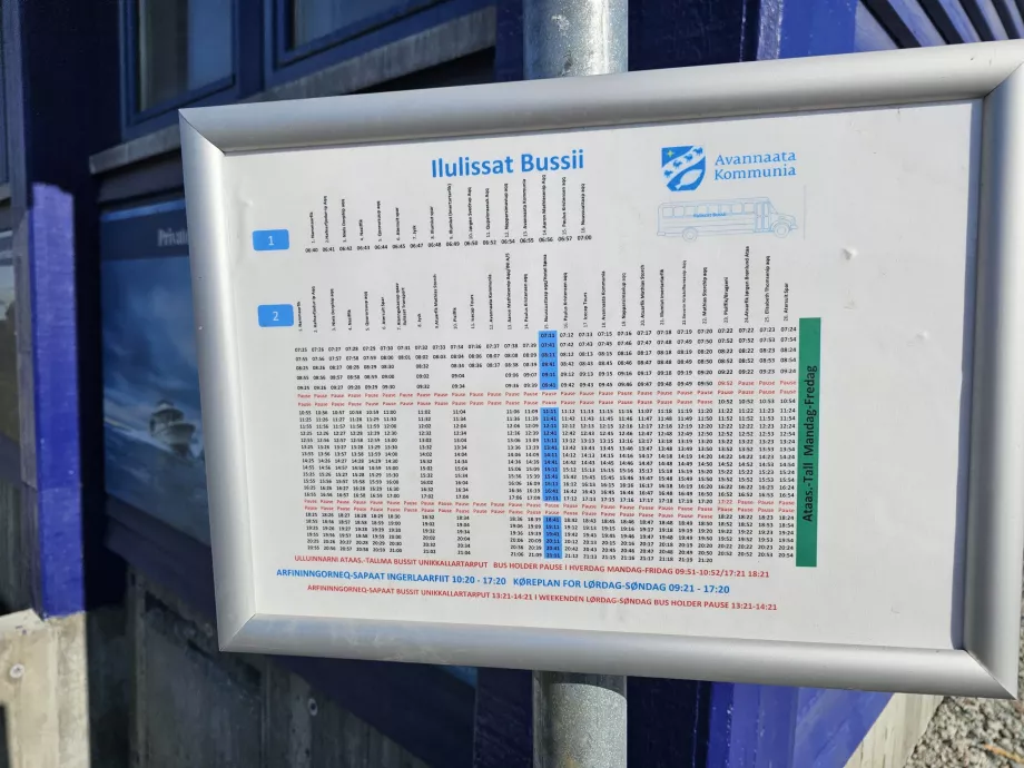 Tidtabell för bussar