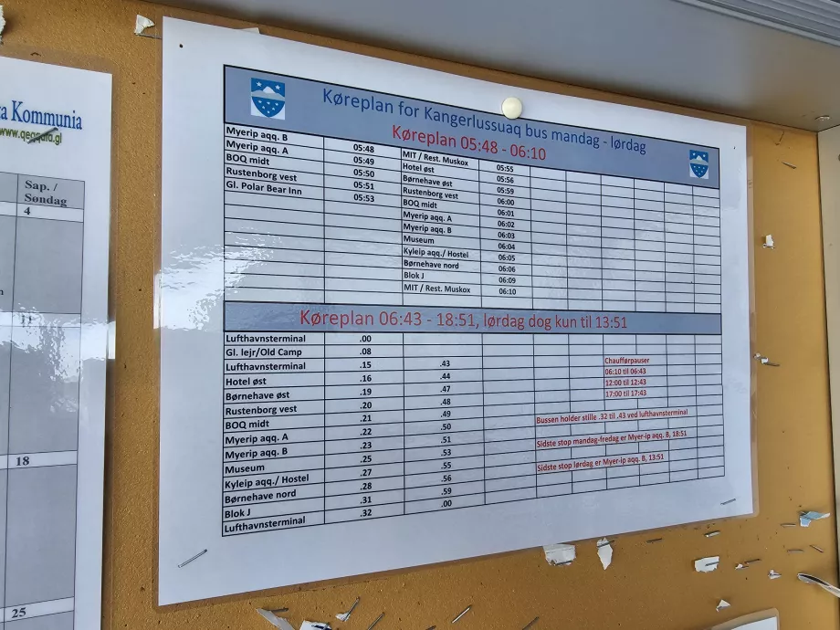 Tidtabell för bussar