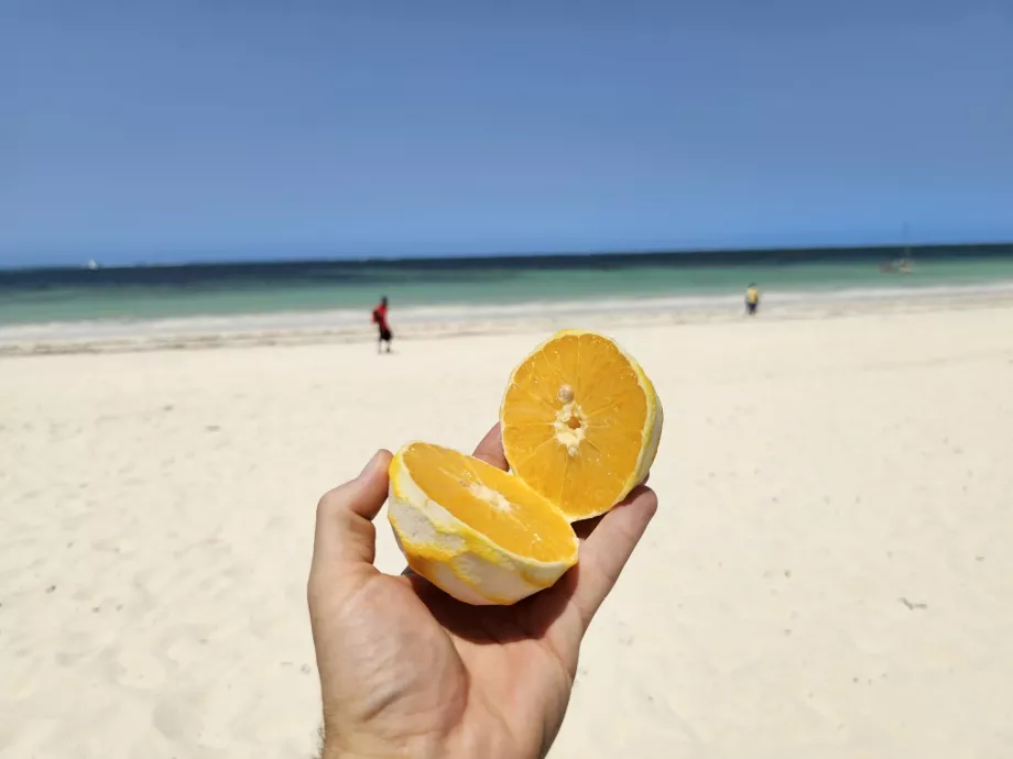 Orange på Kiwengwa-stranden