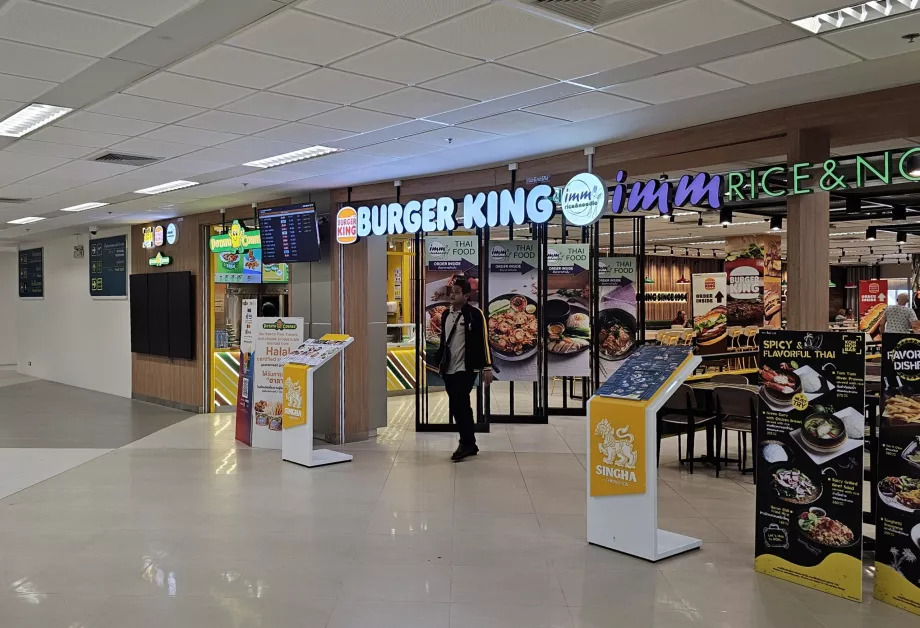 Avgångshall, food-court