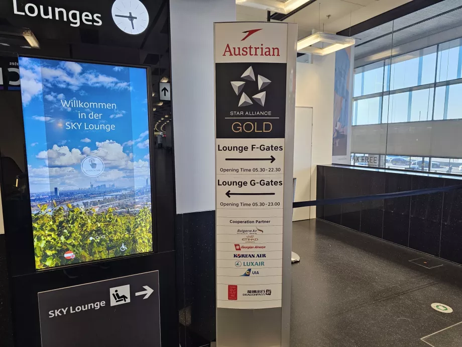 Märkning av Austrian Lounge