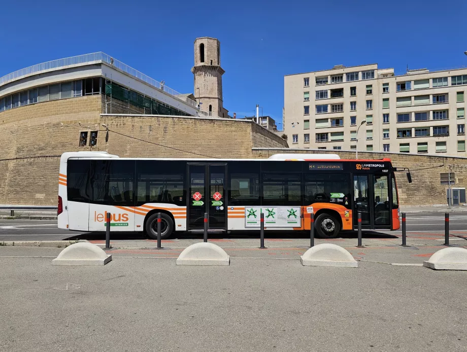 Kollektivtrafikbuss i Marseille