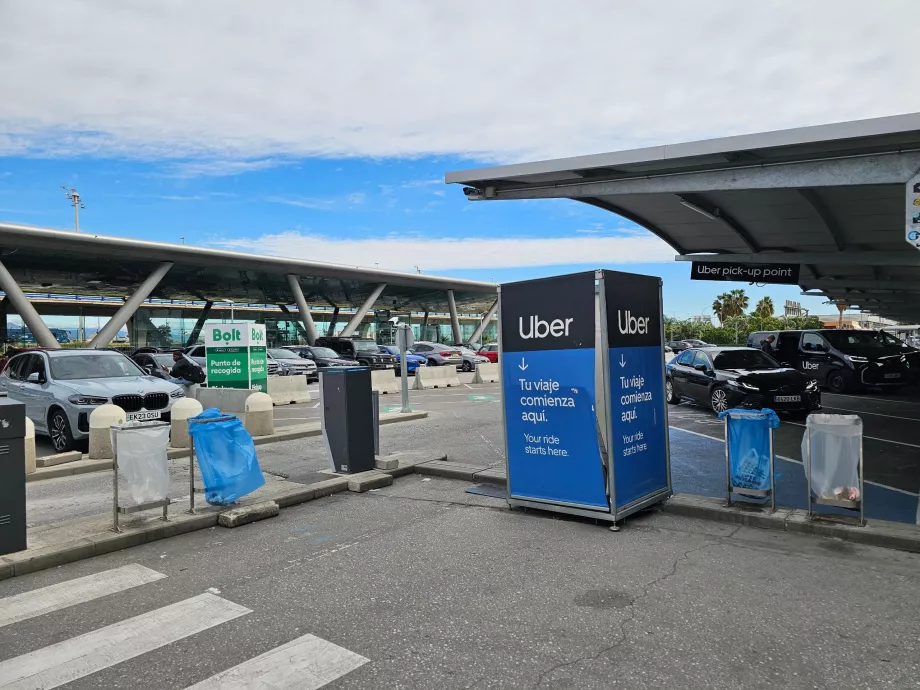 Upphämtningsplatser för Uber och Bolt